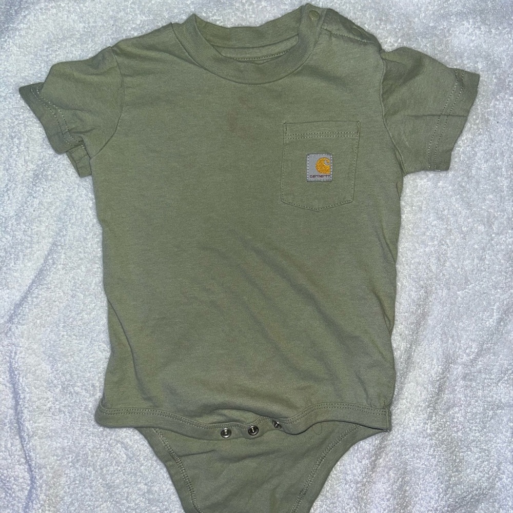 Carhartt Olive Green Baby Onesie
